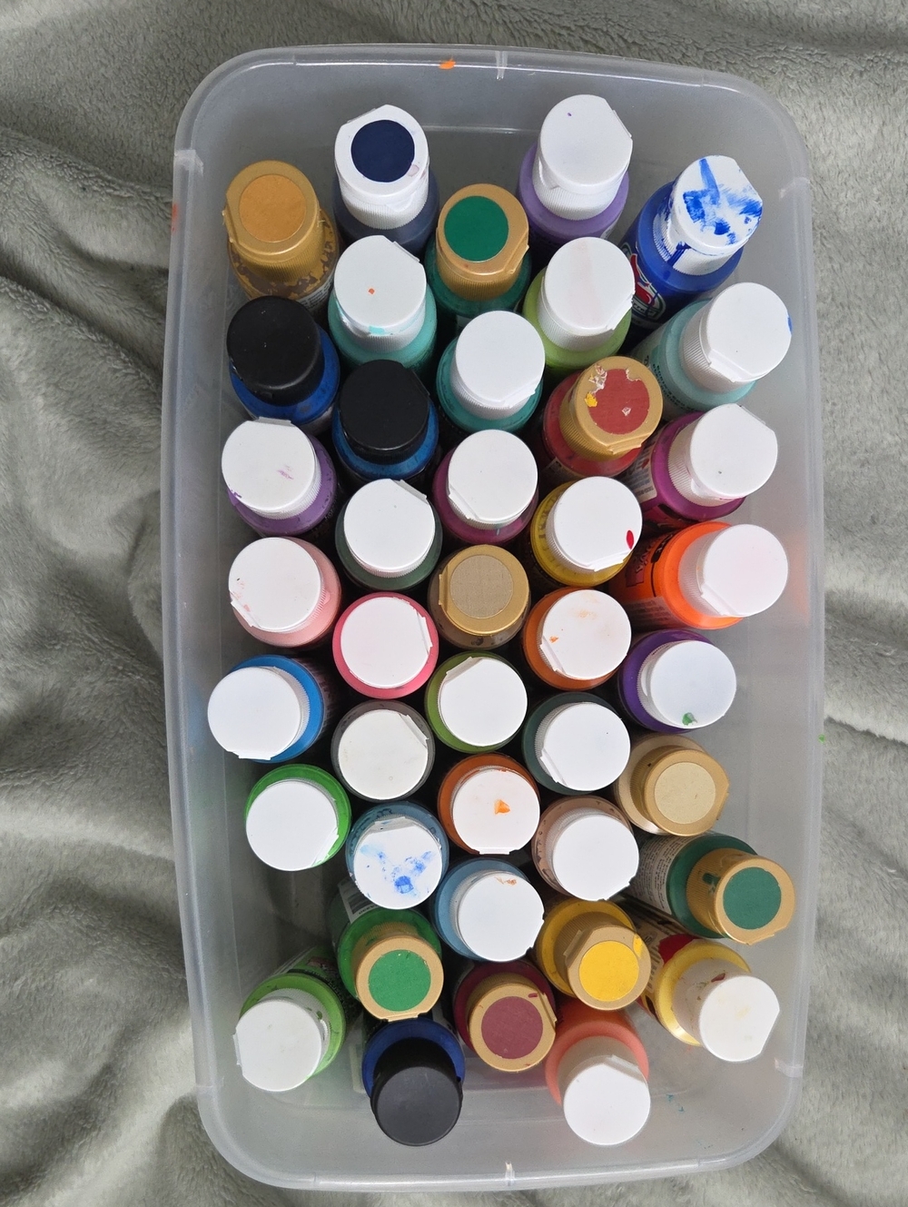Assorted Acrylic Paint Bottles - 42 Multi Color Set